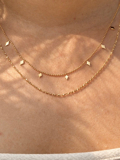 Aurelle Diamond-Shaped Charm Layered Necklace