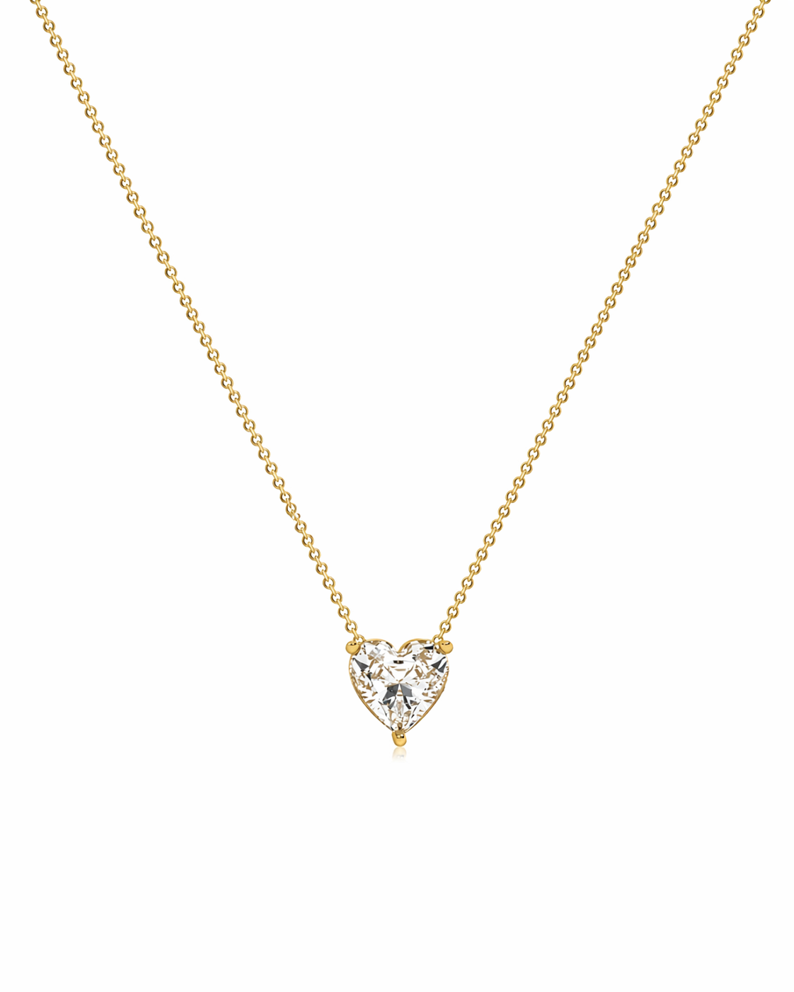 Heart Solitaire Minimal Necklace