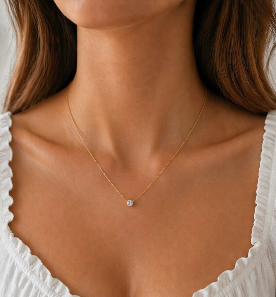 Classic Solitaire Pendant Necklace