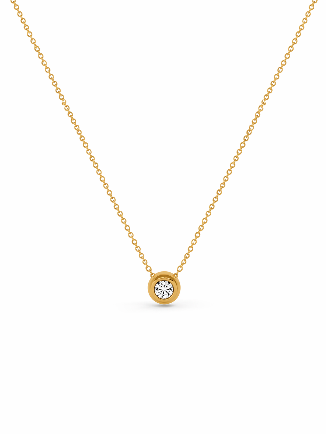 Minimal Bezel Solitaire Necklace