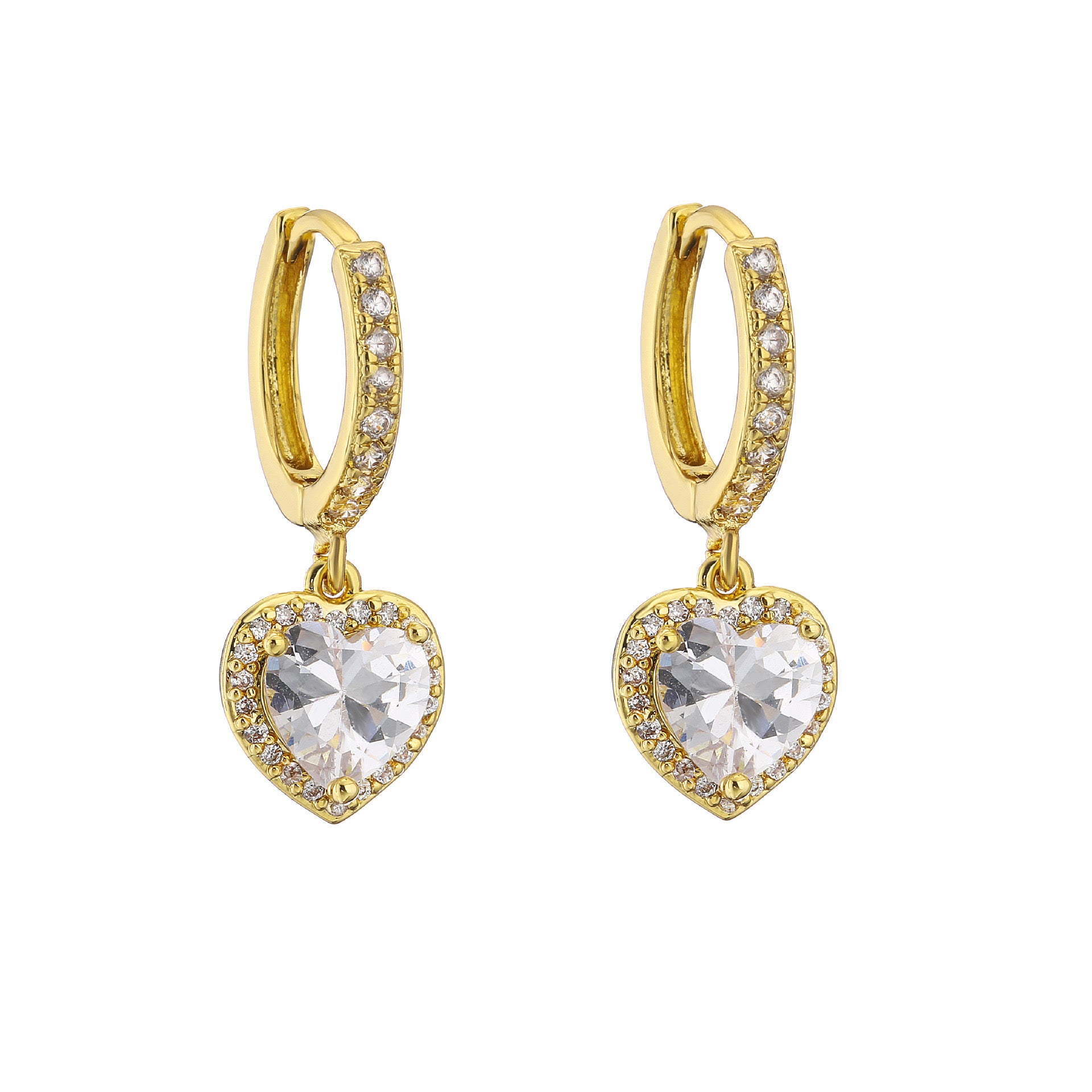 Luxe Heart Drop Gold Earrings